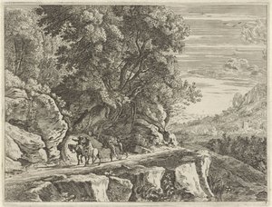 Paysage avec deux cavaliers - Anonymous
