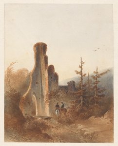 Paysage avec deux cavaliers près d