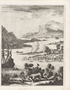 Lion attaquant un bûcheron - Anonymous