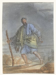 Homme marchant avec un bâton - Anonymous