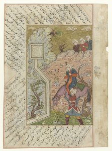 Homme portant un guerrier et un cheval sur ses épaules - Anonymous