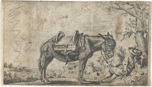 Homme avec un âne - Anonymous