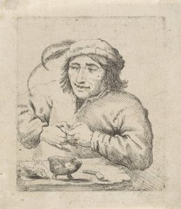 Homme allumant sa pipe - Anonymous