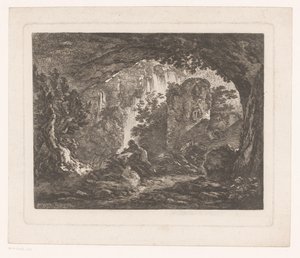 Homme fuyant un serpent - Anonymous