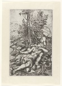 Medoro et Angelica dans un paysage - Anonymous