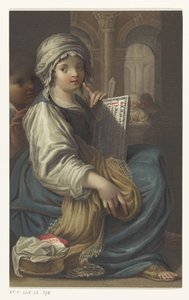 Fille avec une planche de lecture - Anonymous