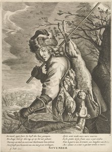 Novembre : un chasseur avec son butin