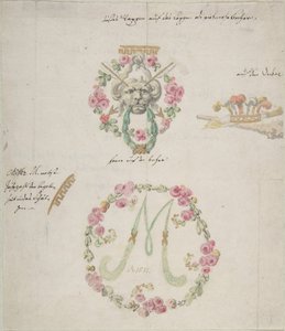 Dessins ornementaux pour porcelaine, XVIIIe siècle - Anonymous,.