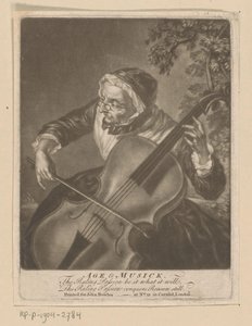 Vieille femme jouant du violoncelle