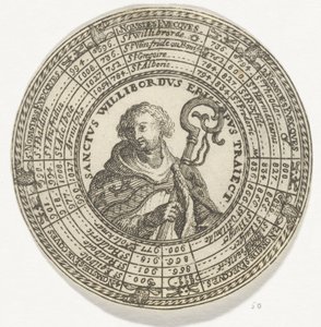 Médaille avec le portrait de Saint Willibrord et les noms des évêques d