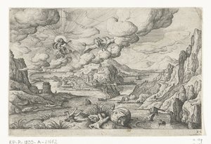 Phaéthon conduit le char du soleil Paysages avec des représentations mythologiques et bibliques (titre de la série) - Anonymous