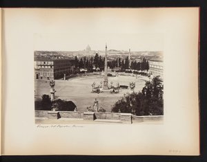 Piazza del Popolo à Rome, avec la basilique Saint-Pierre en arrière-plan - Anonymous