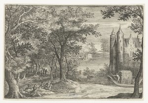 Pique-nique au bord de la forêt près d