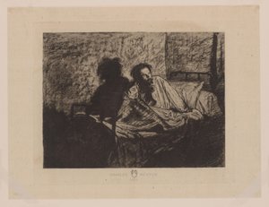 Portrait de Charles Meryon assis au lit