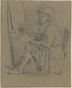 Portrait de Thomas Wijck, devant son chevalet - Anonymous