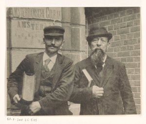 Portrait du libraire David Blok avec un autre homme - Anonymous