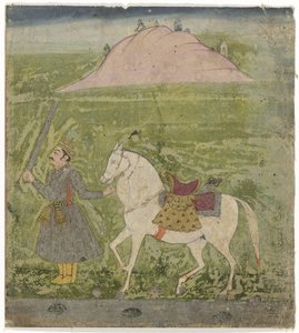 Prince avec cheval en laisse - Anonymous