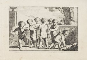 Putti jouant à cache-cache - Anonymous