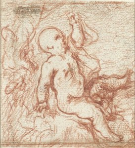 Putto dans un paysage - Anonymous