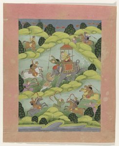 Prince Rajput à la chasse aux lions - Anonymous