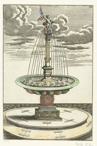Bassin rond avec colonne toscane