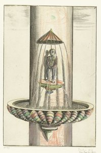 Bassin rond avec putto (série Architectura Curiosa Nova) - Anonymous