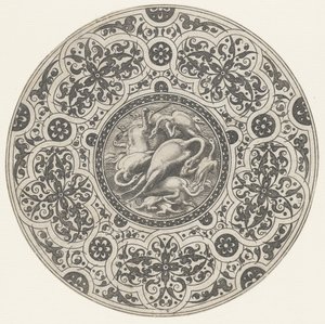 Bol avec volaille et moresques (série de dessins pour assiettes) - Anonymous
