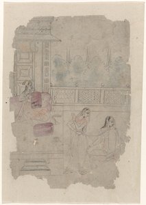 Esquisse de quelques dames sur une terrasse - Anonymous