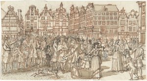 Créancier et pauvre, 1720 (Het Groote Tafereel der Dwaasheid)