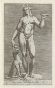 Sculpture de Bacchus et un chien - Anonymous
