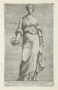 Sculpture de Thalie, muse de la comédie