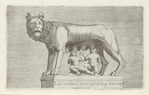 Sculpture de la Louve Capitoline allaitant les jumeaux Romulus et Remus