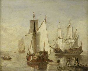 Speeljacht (Yacht de plaisance) et navire de guerre - Anonymous