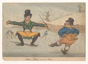 Caricature avec deux patineurs - Anonymous