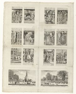 Caricatures de la mode et deux vues d