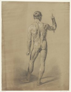 Homme nu debout, vu de dos