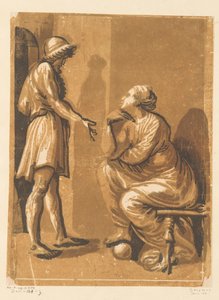 Homme debout et femme assise, Artiste Raphaël et sa maîtresse - Anonymous