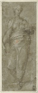 Sainte femme debout, avec auréole