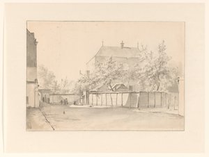 Vue de la ville avec une maison haute entourée d