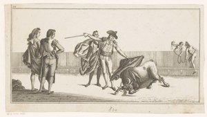 Taureau piqué par un matador, Coleccion de las principales suertes de una corrida de toros - Anonymous