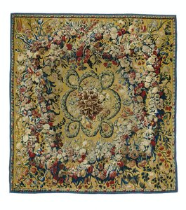 Tapis avec guirlandes de fleurs - Anonymous