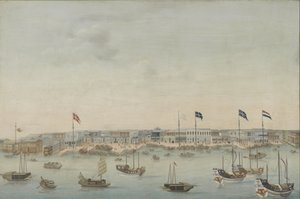 Trois vues de la rivière des Perles : Canton, Macao, Whampoa