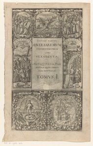 Titre avec sept cartouches autour - Anonymous