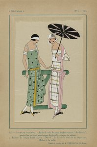 Très Parisien, 1923, No 7: 17.- JOURS DE CHALEUR. - 1. Robe de voile de coton...