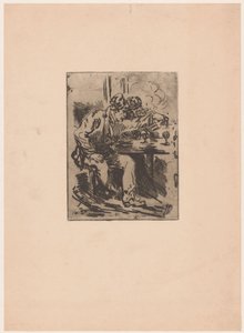 Deux hommes à une table de café - Anonymous