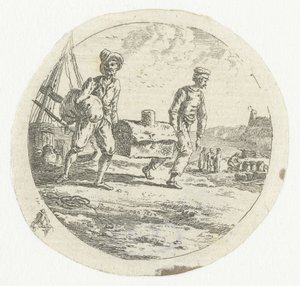 Deux hommes avec une caisse
