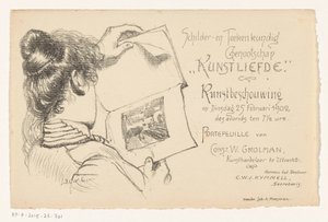 Invitation de la Société des Peintres et Dessinateurs Kunstliefde - Anonymous