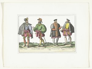 Quatre hommes habillés à la mode allemande, vers 1580 - Anonymous