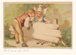 Carte de visite de la veuve Joseph van Ishoven, libraire à Anvers (Prise et Surprise) - Anonymous