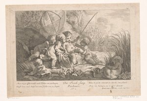 Putti pêchant Der Fisch-fang / Pescheurs (titre sur l